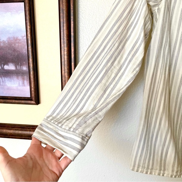 Soft Joie Cream/Metallic Roll Sleeve Top Size Small - Picture 3 of 8